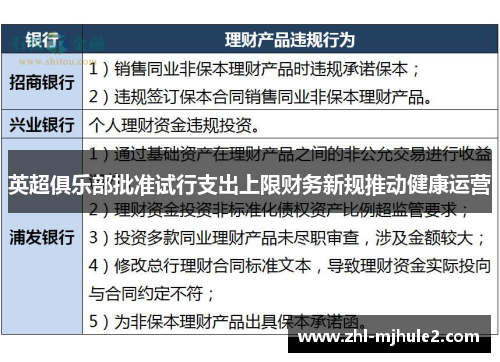 英超俱乐部批准试行支出上限财务新规推动健康运营 英超俱乐部批准试行支出上限财务新规推动健康运营